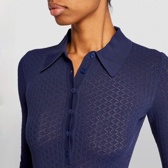 Maje Pointelle knit body suit sz M - Picture 2 of 16